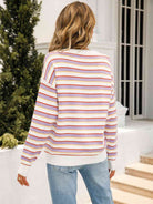 Striped Drop Shoulder Knit Top - Guy Christopher 