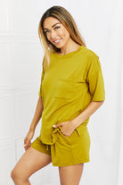 Zenana In The Moment Full Size Lounge Set in Olive Mustard - Guy Christopher 