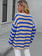 Striped Dropped Shoulder Sweater - Guy Christopher 