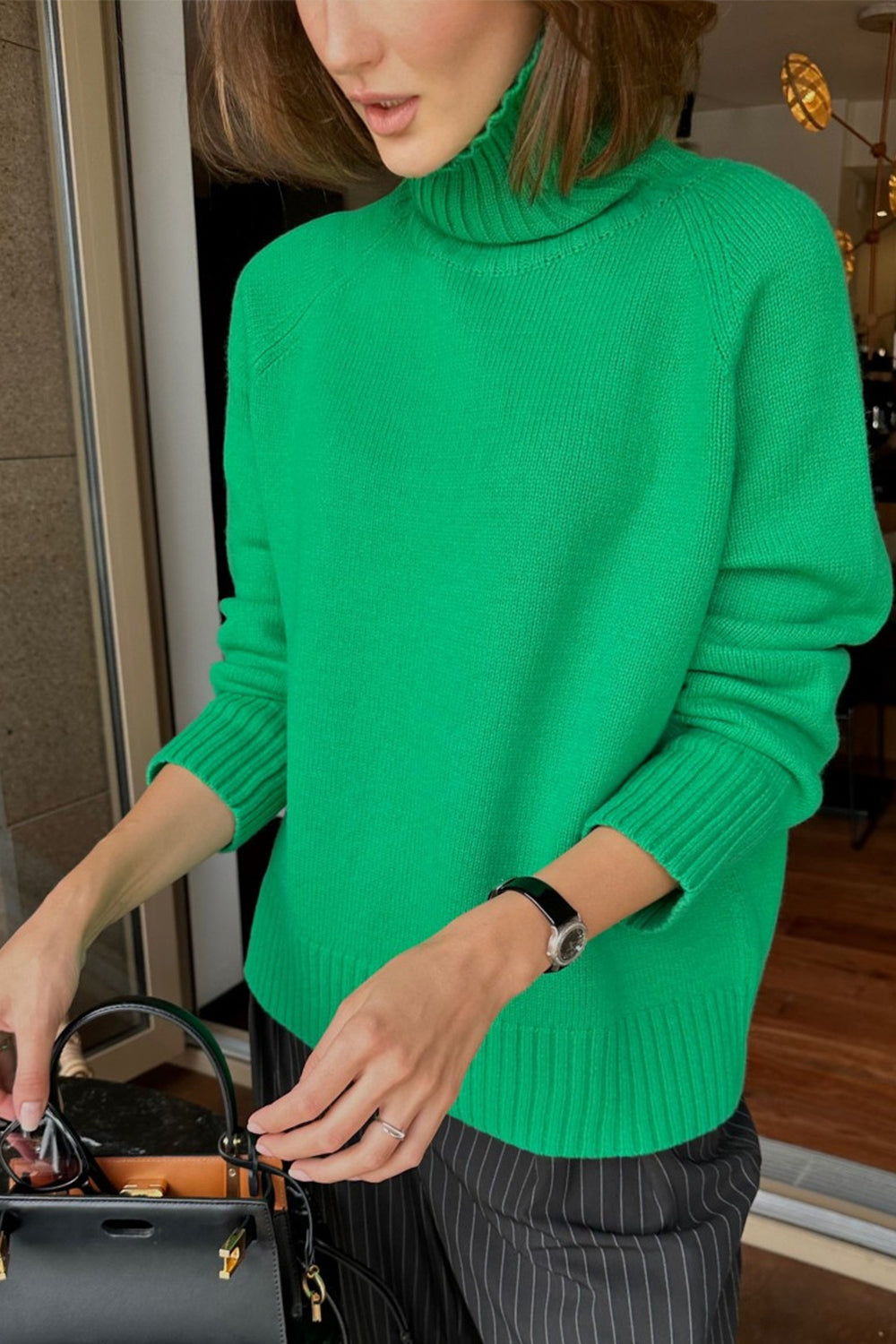 Turtle Neck Raglan Sleeve Sweater - Guy Christopher 