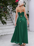 Spaghetti Strap Lace-UP Maxi Dress - Guy Christopher 