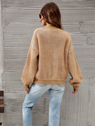 V-Neck Dropped Shoulder Cardigan - Guy Christopher 