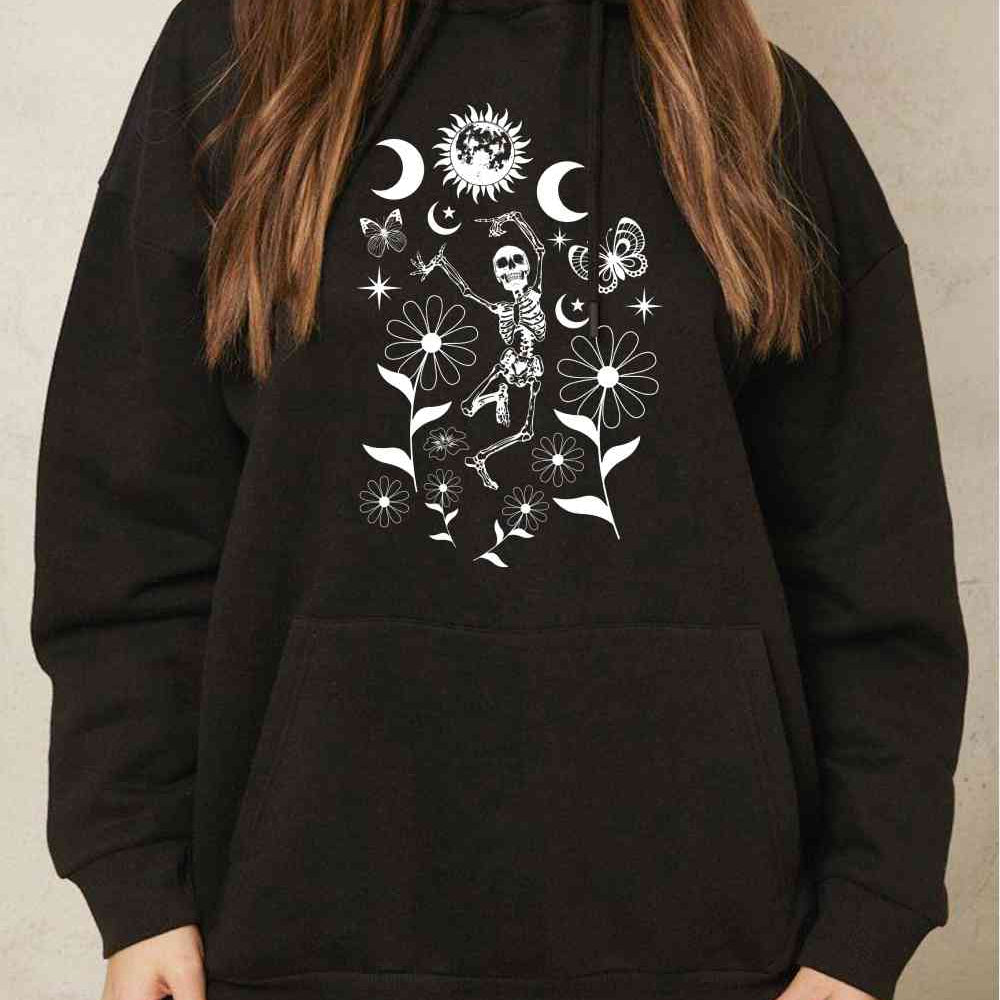 Simply Love Simply Love Full Size Dancing Skeleton Graphic Hoodie - Guy Christopher 