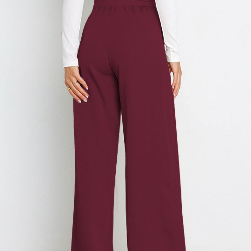 Tie Front Paperbag Wide Leg Pants - Guy Christopher 