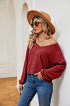 V-Neck Long Sleeve Top - Guy Christopher 