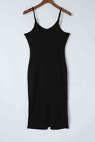 Decorative Button Slit Midi Dress - Guy Christopher