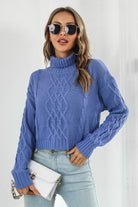 Turtleneck Dropped Shoulder Sweater - Guy Christopher 