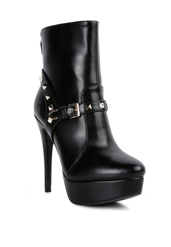 DEJANG Metal Stud faux Leather Ankle Boot - Guy Christopher