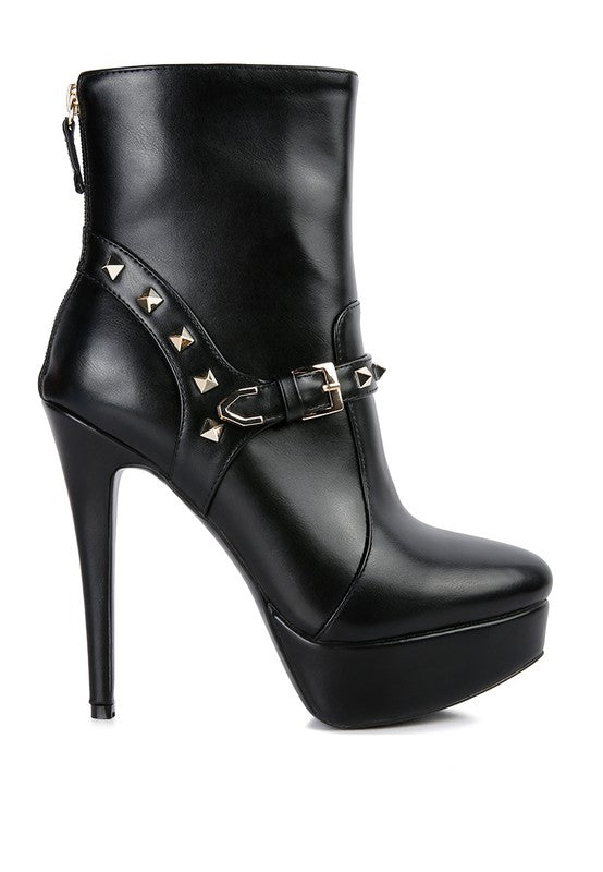 DEJANG Metal Stud faux Leather Ankle Boot - Guy Christopher