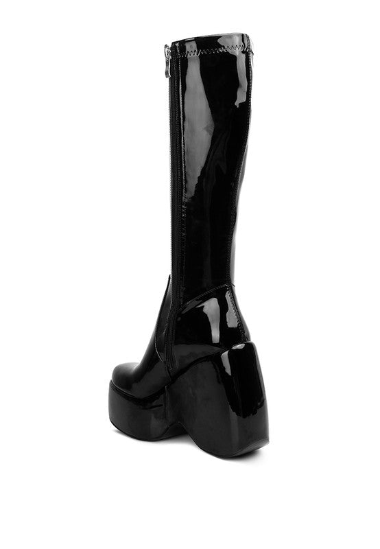 Dirty Dance Patent High Platfrom Calf Boots - Guy Christopher