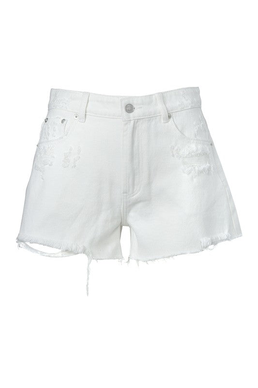 Distressed denim shorts - Guy Christopher