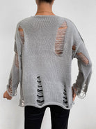 Distressed Round Neck Knit Top - Guy Christopher