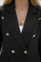 Double-Breasted Lapel Collar Long Sleeve Blazer - Guy Christopher