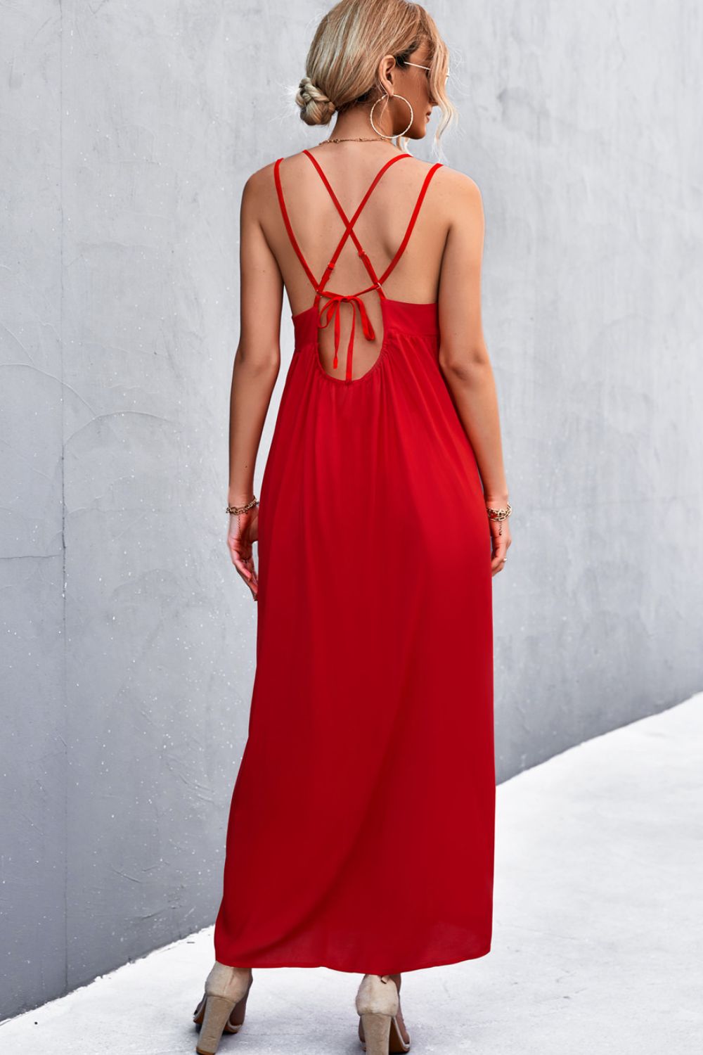 Double Strap Tie Back Dress - Guy Christopher