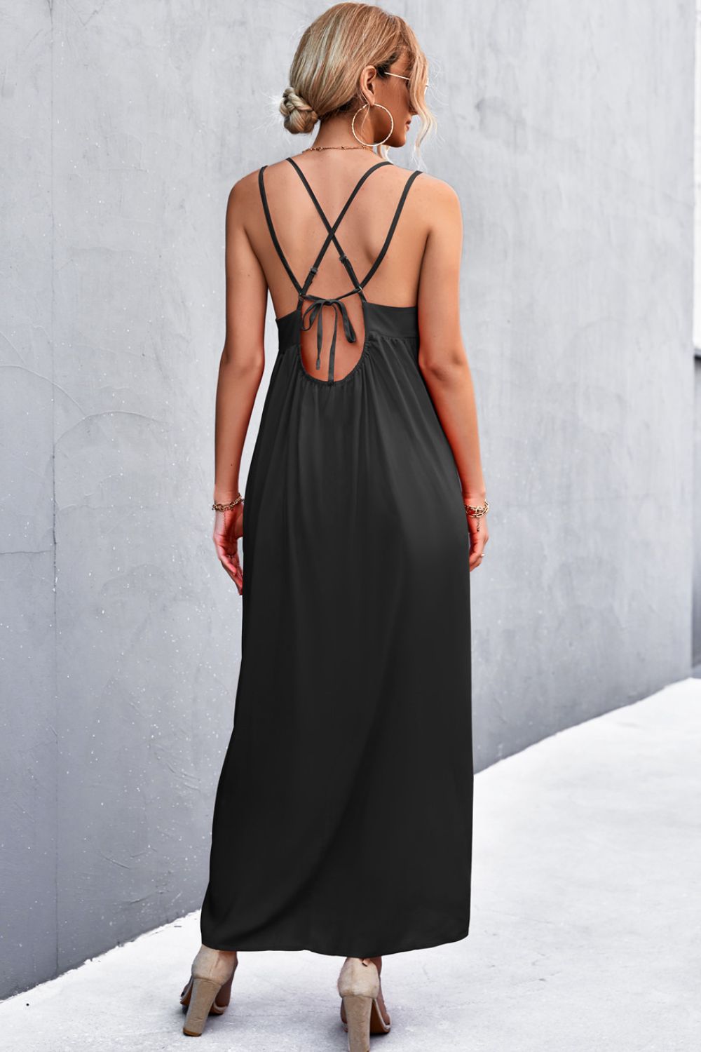 Double Strap Tie Back Dress - Guy Christopher