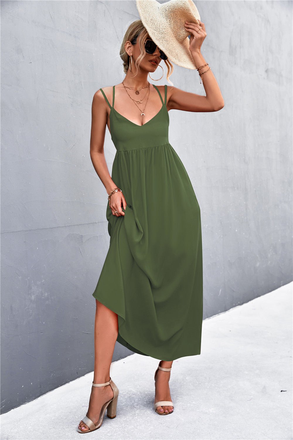 Double Strap Tie Back Dress - Guy Christopher