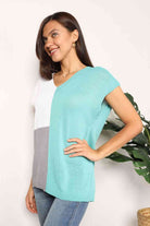 Double Take Color Block V-Neck Knit Top - Guy Christopher