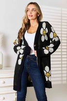 Double Take Floral Button Down Longline Cardigan - Guy Christopher