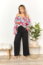 Double Take Floral Off-Shoulder Flounce Sleeve Layered Blouse - Guy Christopher