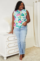 Double Take Floral Print Ruffle Shoulder Blouse - Guy Christopher