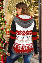 Double Take Full Size Christmas Drawstring Long Sleeve Hoodie - Guy Christopher