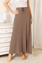 Double Take Full Size Soft Rayon Drawstring Waist Maxi Skirt Rayon - Guy Christopher