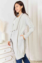 Double Take Open Front Duster Cardigan with Pockets - Guy Christopher