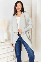 Double Take Open Front Duster Cardigan with Pockets - Guy Christopher