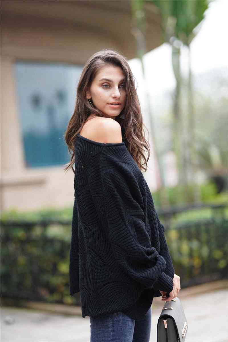 Double Take Openwork Boat Neck Sweater with Scalloped Hem - Guy Christopher