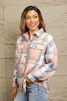 Double Take Plaid Dropped Shoulder Shacket - Guy Christopher