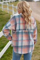 Double Take Plaid Dropped Shoulder Shacket - Guy Christopher