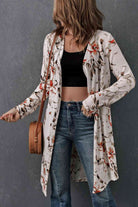 Double Take Printed Open Front Longline Cardigan - Guy Christopher