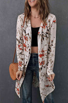 Double Take Printed Open Front Longline Cardigan - Guy Christopher