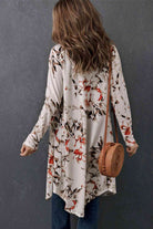 Double Take Printed Open Front Longline Cardigan - Guy Christopher