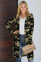 Double Take Printed Open Front Longline Cardigan - Guy Christopher