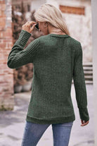 Double Take V-Neck Long Sleeve Ribbed Top - Guy Christopher