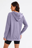 Drawstring Half Zip Hooded Dress - Guy Christopher