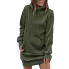 Drawstring Long Sleeve Hooded Mini Dress - Guy Christopher