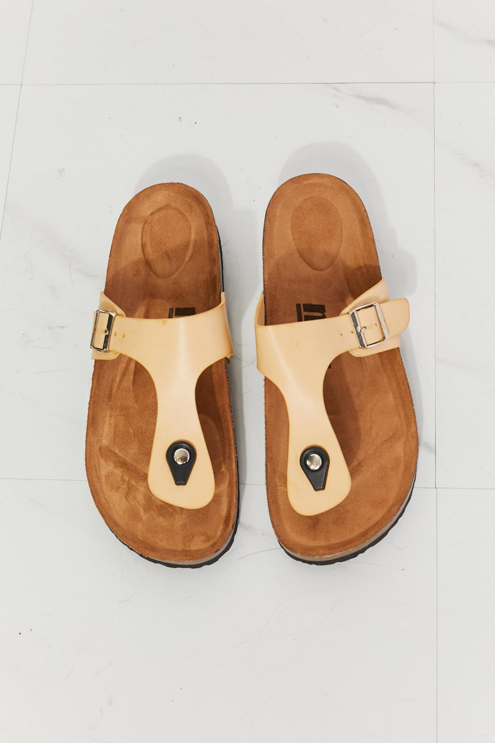 Drift Away T-Strap Flip-Flop in Sand - Sail Away on a Journey of Romance and Style - Elevate Your Look with European Sophistication - Guy Christopher