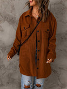 Drop Shoulder Button Down Collared Coat - Guy Christopher
