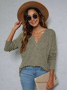 Dropped Shoulder High-Low Waffle-Knit Top - Guy Christopher