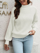 Dropped Shoulder Rib-Knit Sweater - Guy Christopher