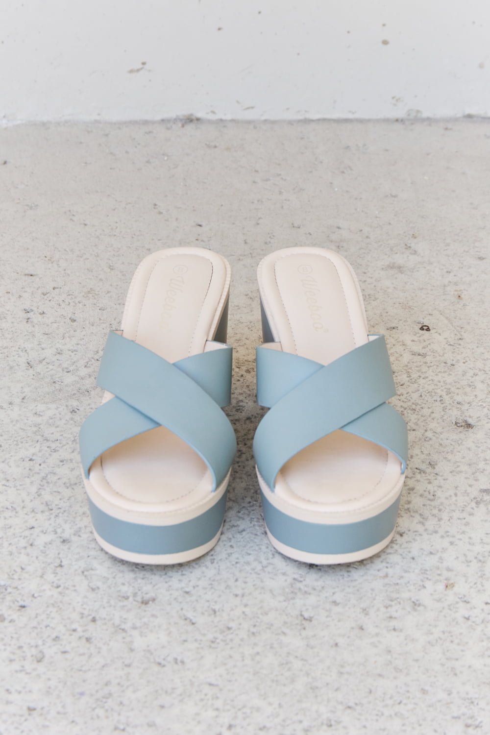 Weeboo Cherish The Moments Contrast Platform Sandals in Misty Blue - Guy Christopher 