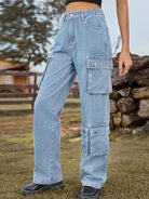 Straight Leg Cargo Jeans - Guy Christopher 