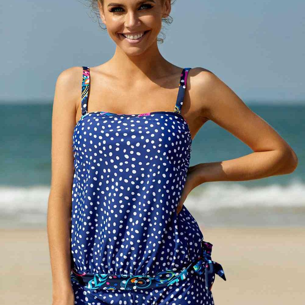 Printed Tied Tankini Set