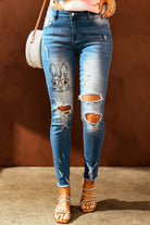 Easter Distressed Frayed Hem Jeans - Guy Christopher