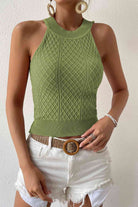 Round Neck Sleeveless Knit Top - Guy Christopher 