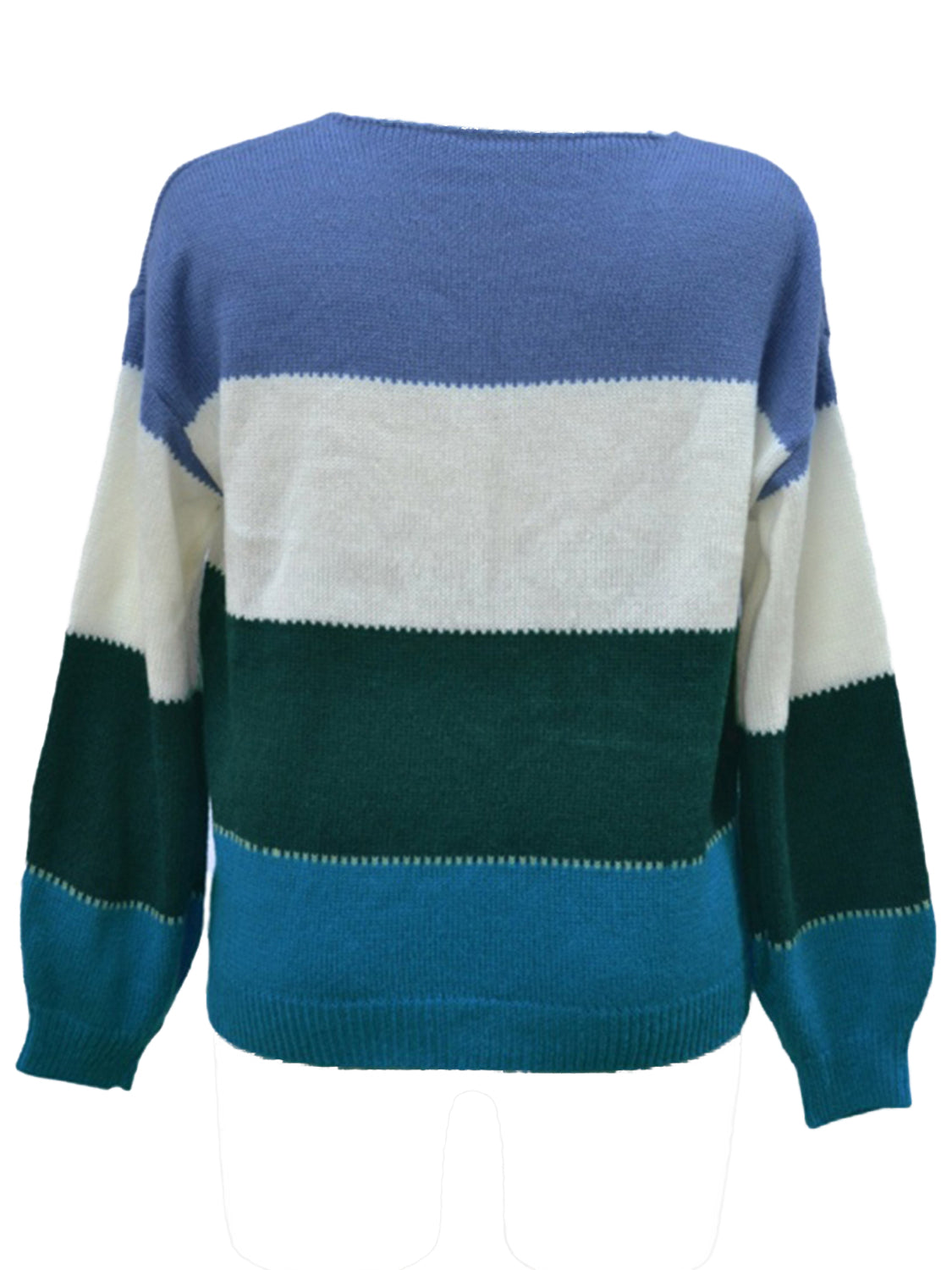 Color Block Round Neck Sweater - Guy Christopher 