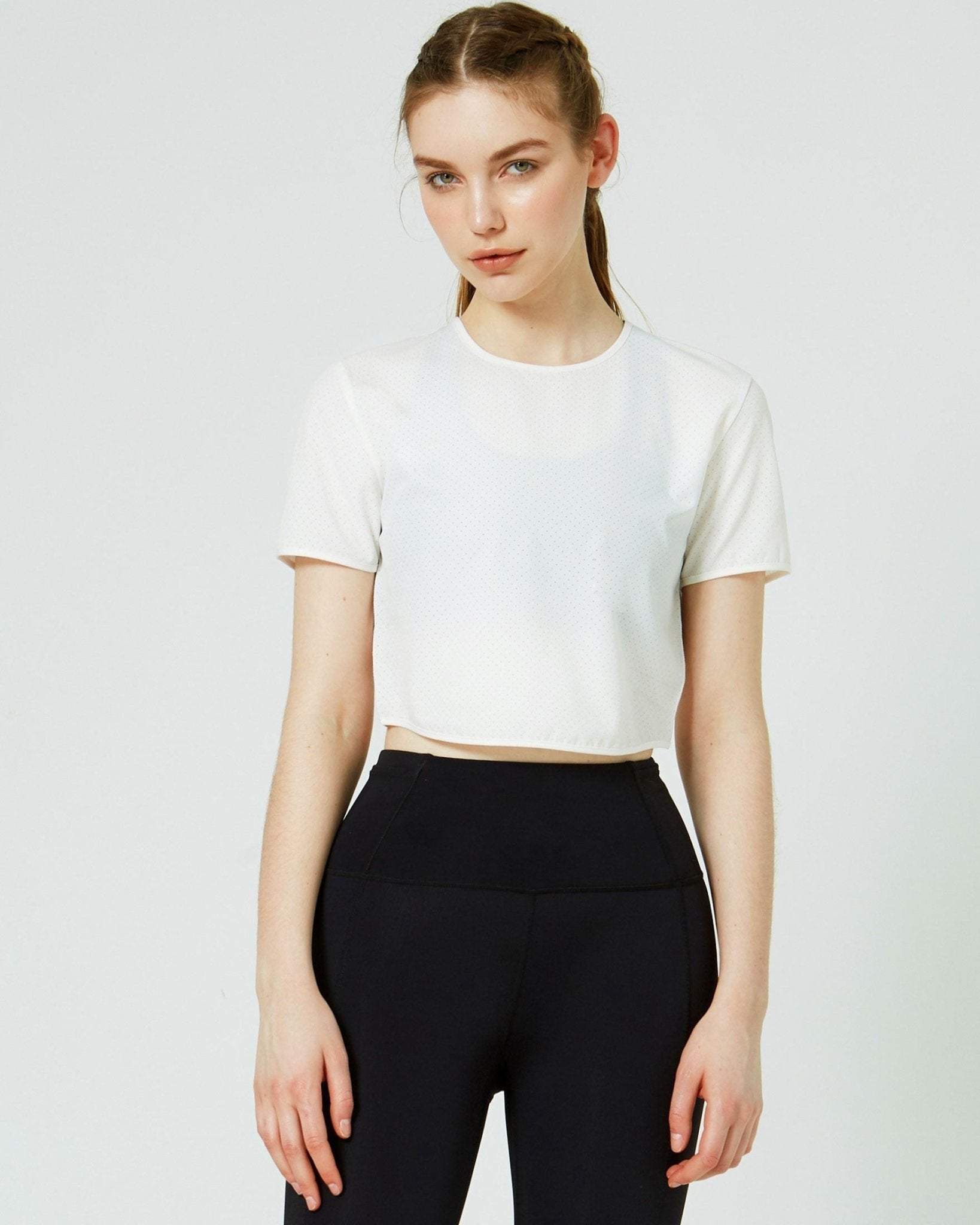 Echo Laser Cut Mesh Crop Tee - Guy Christopher