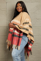 e.Luna Plaid Shawl Poncho Cardigan - Guy Christopher